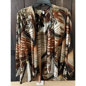Serengeti Womens 1x Plus Size Kimono Open Front 3/4 Sleeve #145